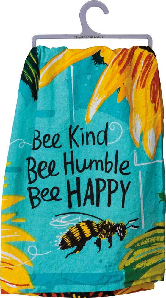 Premium Kitchen Towel Set - Bee Kind, Bee Humble, Bee Happy Design | Absorbent & Durable Dish Cloths for Cooking, Cleaning & Home Decor