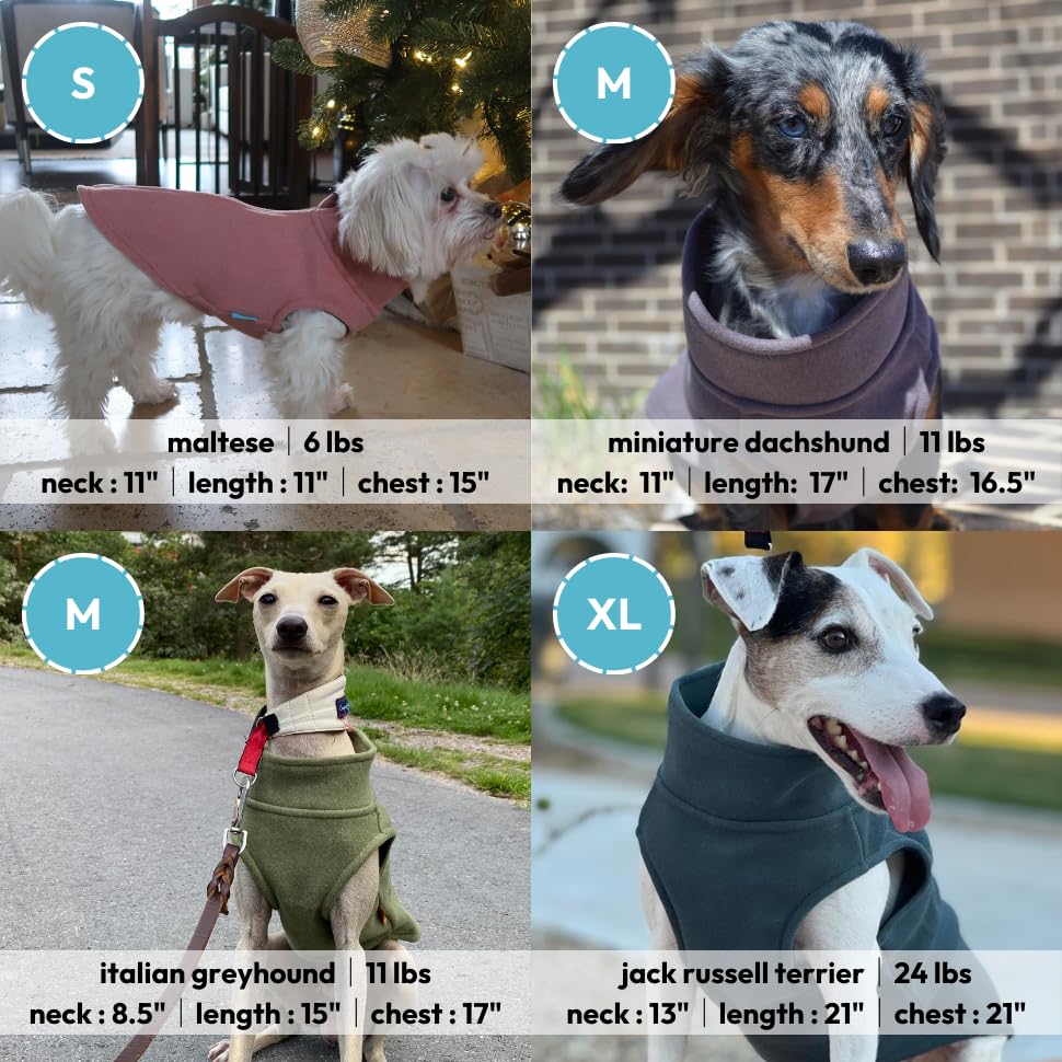 Gooby Zip Up Microfiber Fleece Dog Sweater - Purple, X-Large - Warm Double Layer Soft Dog Jacket for Small & Medium Dogs - Winter Pet Clothing for Cold Weather, Outdoor Walks & Indoor Comfort