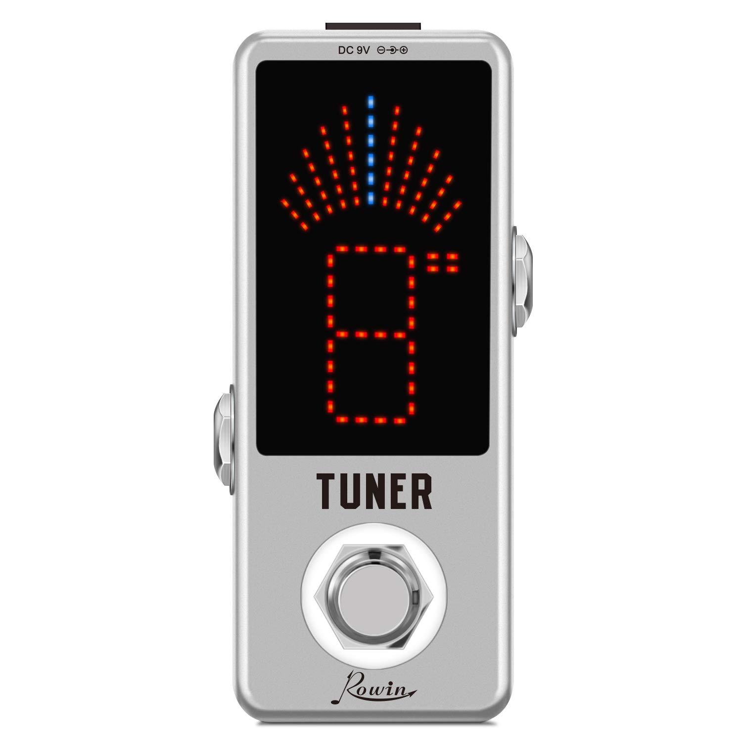 Rowin LT-910 Chromatic Guitar Tuner Pedal - True Bypass, LED Display, Compact Design | Accurate Tuning for Electric & Bass Guitars | Perfect for Live Performances & Studio Recording