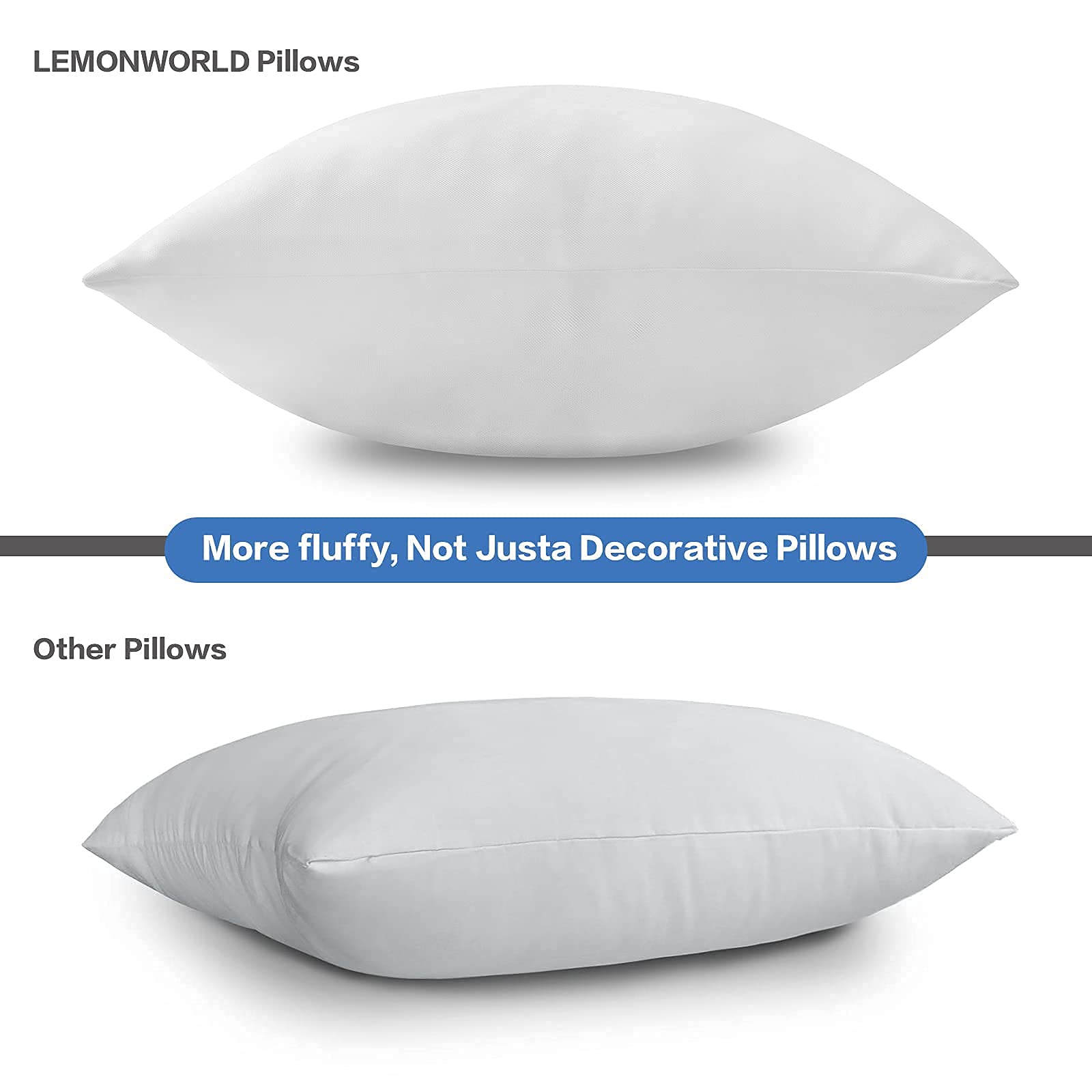 20x20 Waterproof Outdoor Pillow Inserts (Set of 2) - for Sofa, Bed & Patio