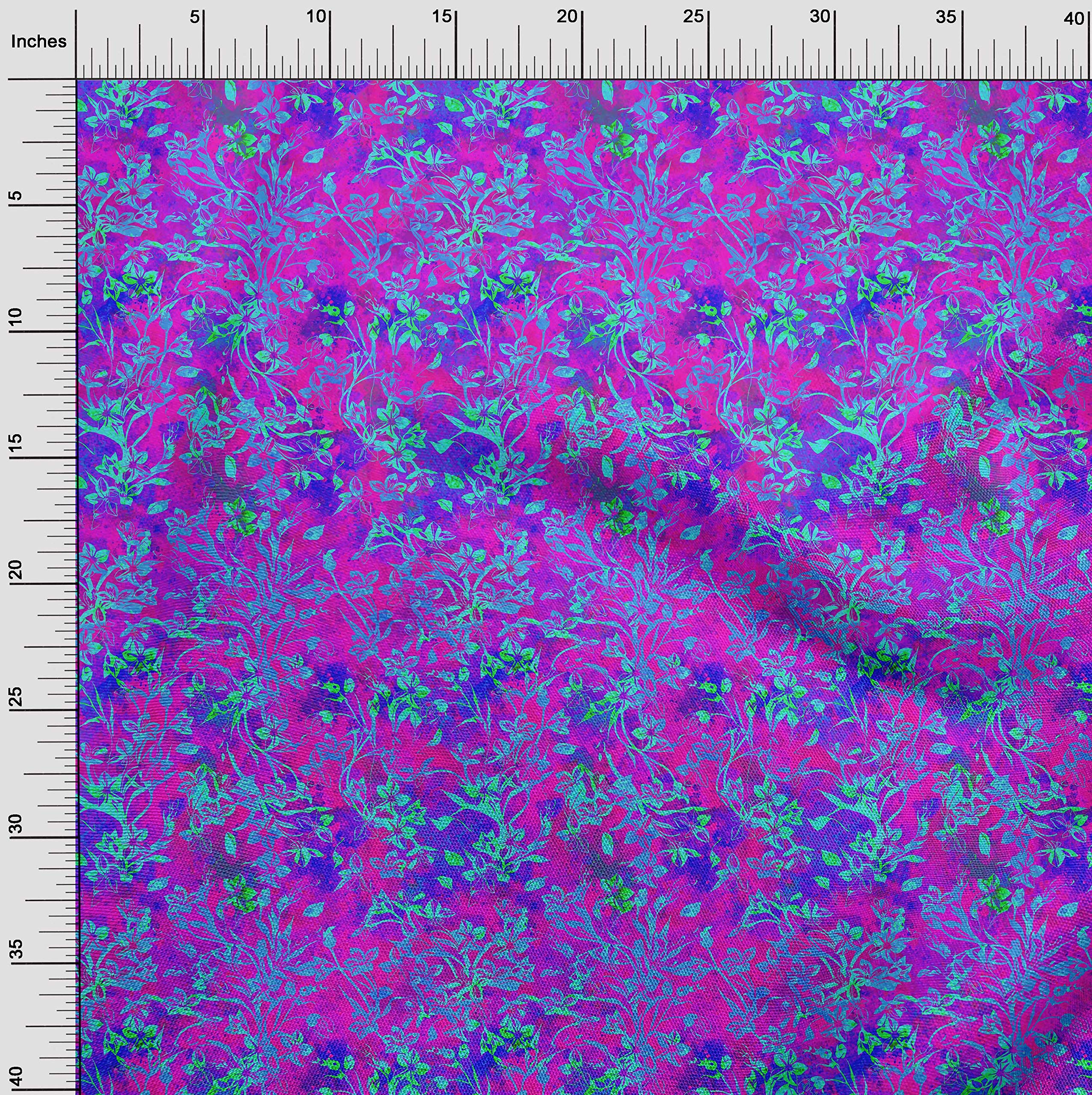 oneOone Polyester Spandex Jewel Green Batik Fabric - 56 Inch Wide for DIY Clothing, Quilting & Home Decor | Premium Printed Fabric by the Yard for Dresses, Curtains & Craft Projects