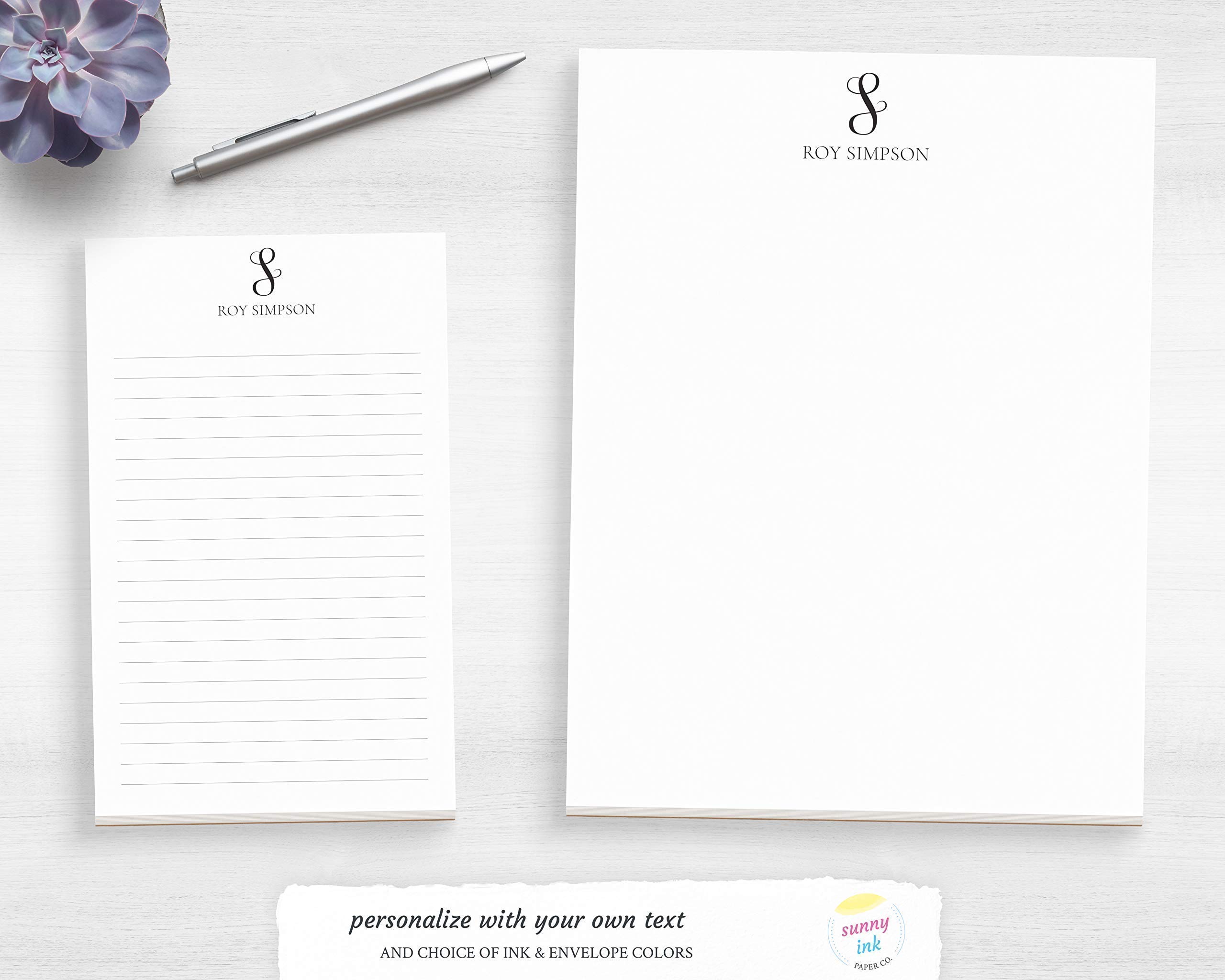 Personalized Monogram Notepad - Custom Classic Monogram Stationery - Teacher Memo Pad & Writing Sheets - Perfect for Office, School, and Gift Giving