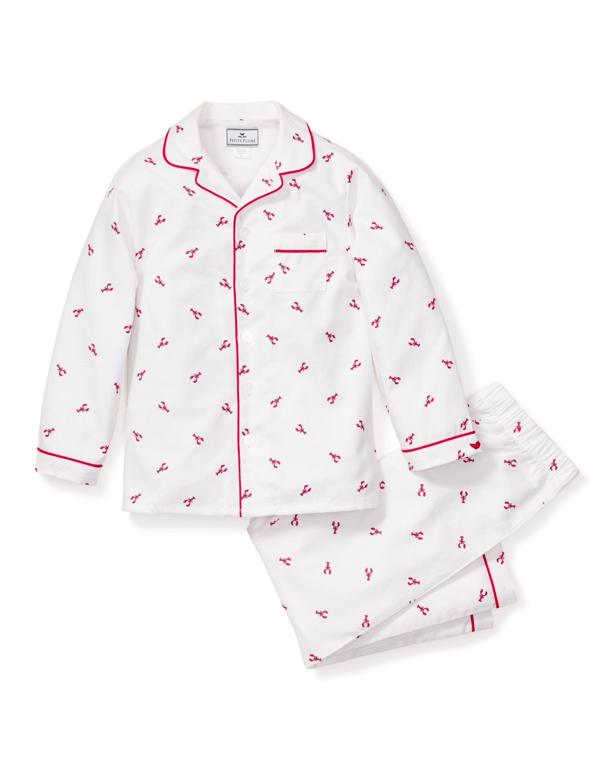 Brixham Lobsters Kids' Twill Pajama Set - Soft Cotton Sleepwear for Boys & Girls | Perfect for Bedtime, Lounging & Sleepovers