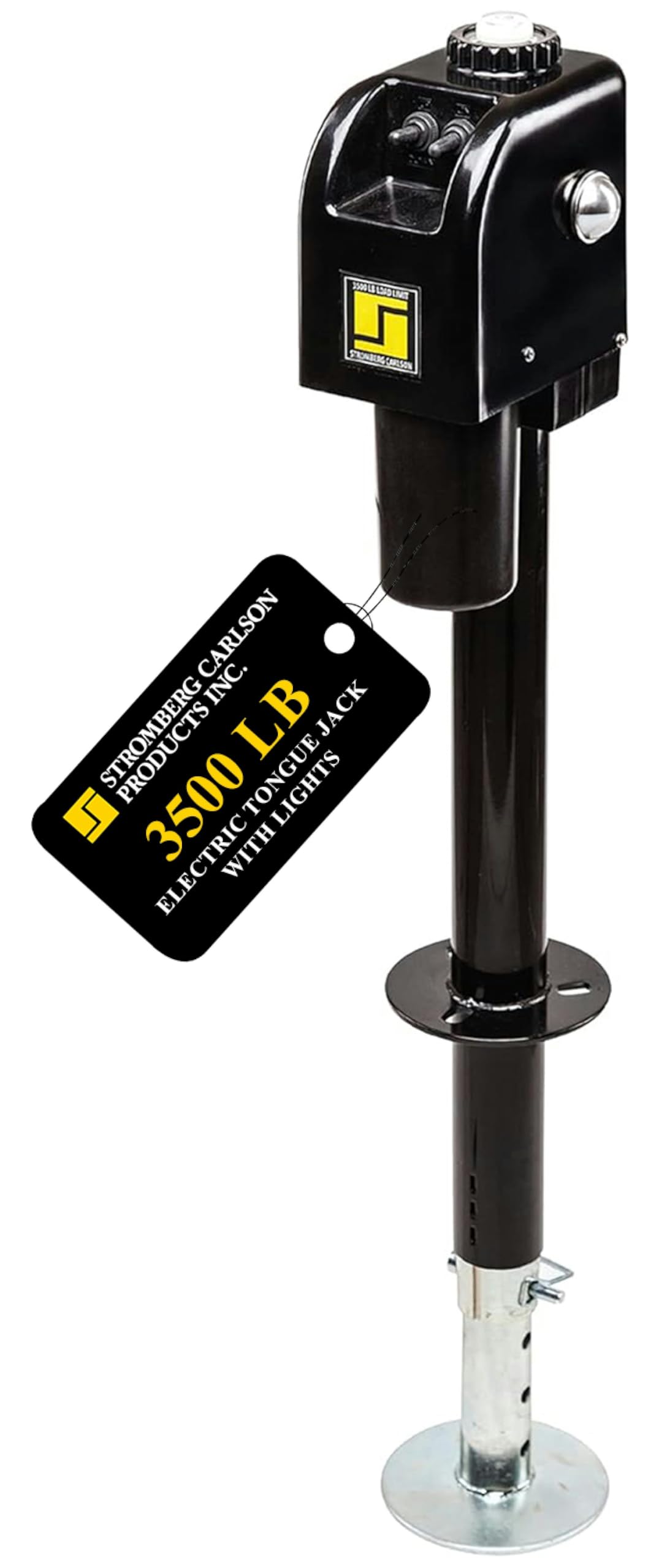 Stromberg Carlson JET-3755 Heavy Duty 3500 lb Electric Tongue Jack for RV, Camper & Utility Trailers - 18