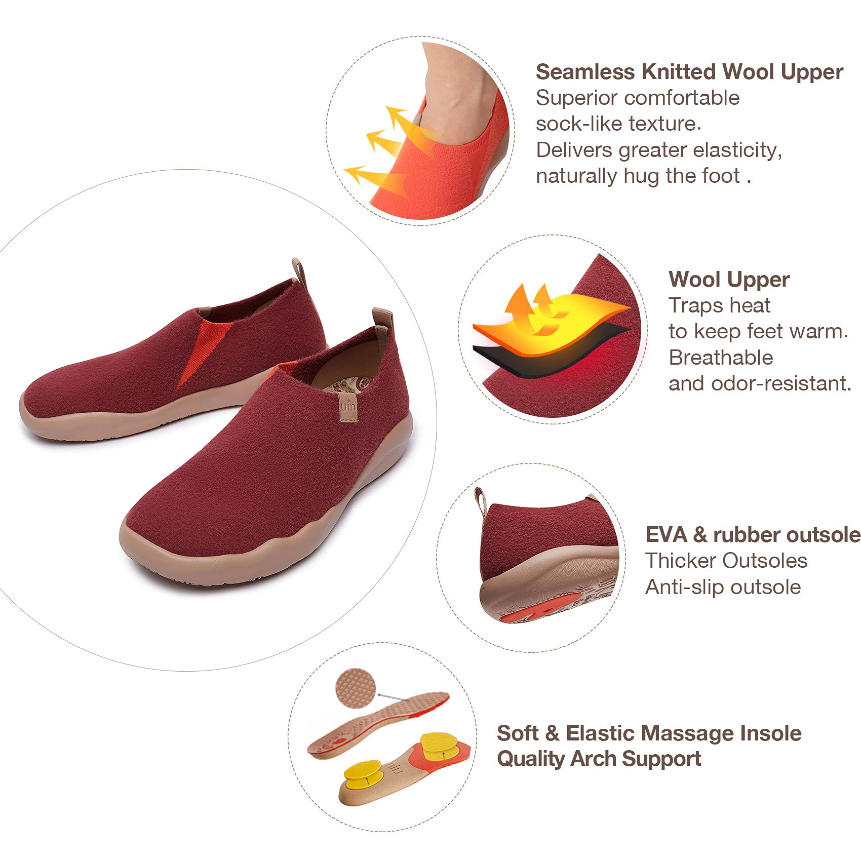 UIN Women's Slip-On Walking Shoes - Lightweight Comfort Loafers & Fashion Sneakers for Casual Wear - Perfect for Walking, Travel, and Everyday Use