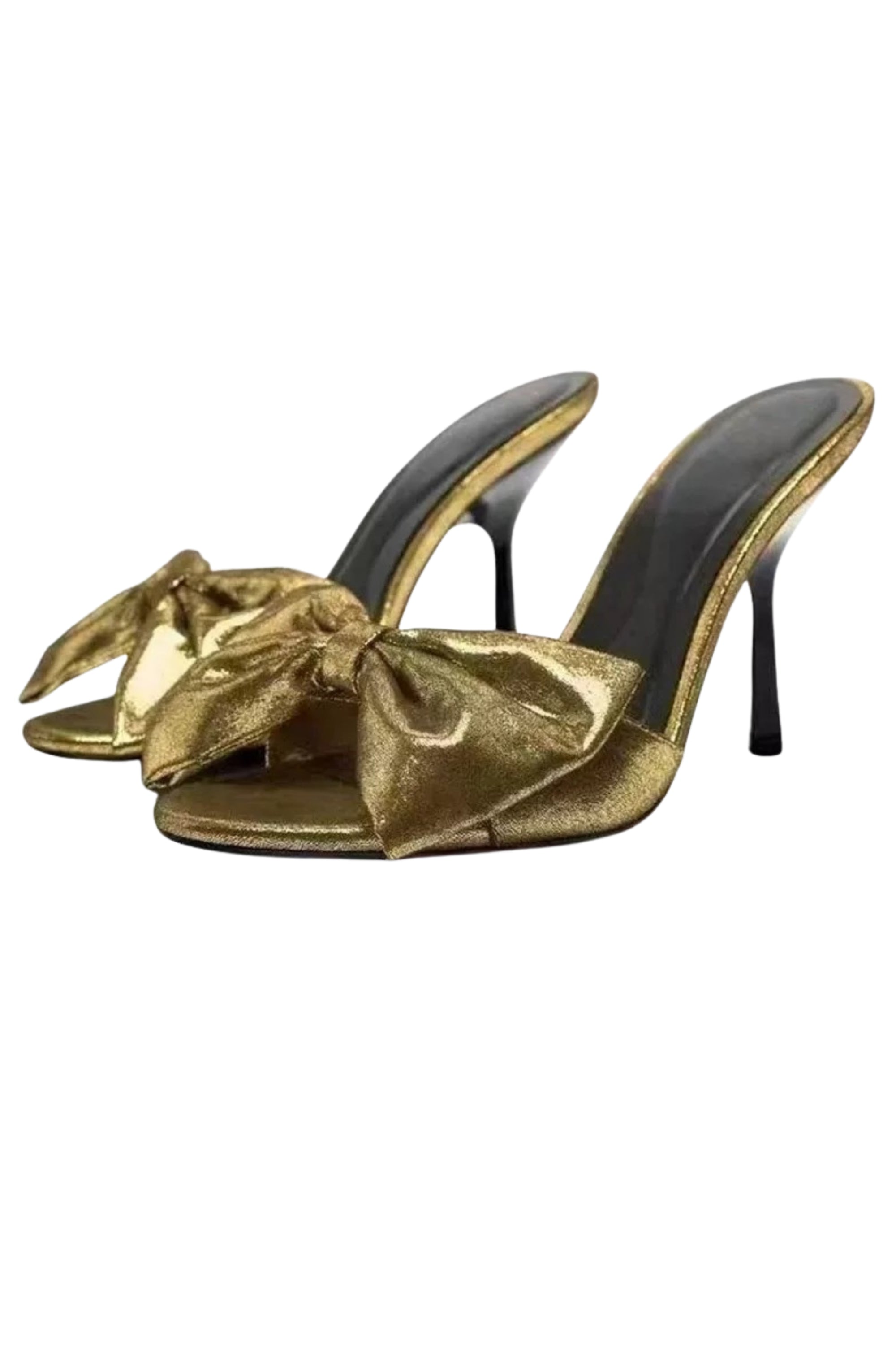 Elegant Gold Bow High Heel Shoes for Women - Perfect for Parties, Weddings & Special Occasions