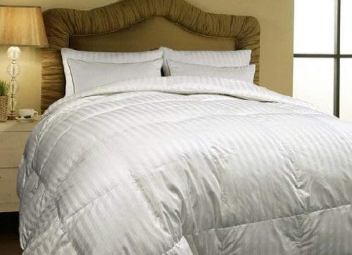 Luxury Hotel Grand Oversized 500 Thread Count All-Season Siberian White Down Comforter - Full/Queen Size - Ultra Soft & Breathable for Bedroom, Guest Room, and Airbnb Comfort