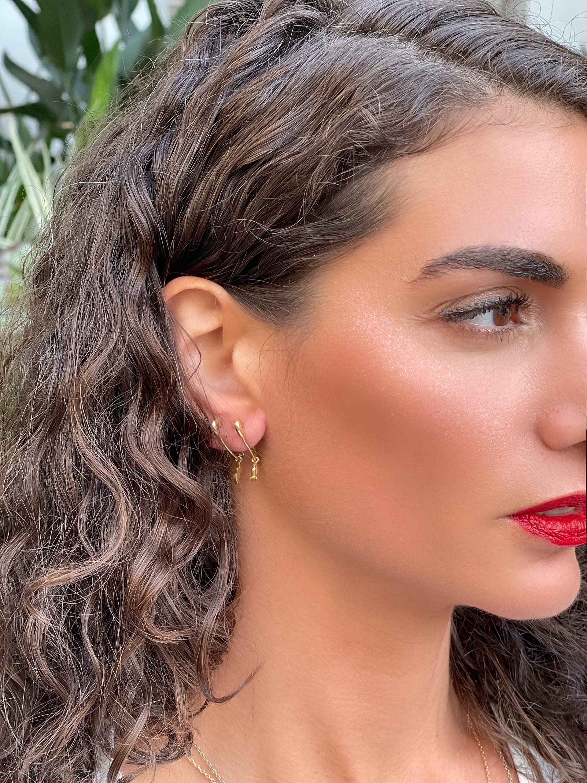 Monte Christo Safety Pin Charm Earring - Sterling Silver Single Hoop Earring for Women | Unique Jewelry Gift Made in USA | Perfect for Punk Style, Edgy Fashion & Everyday Wear