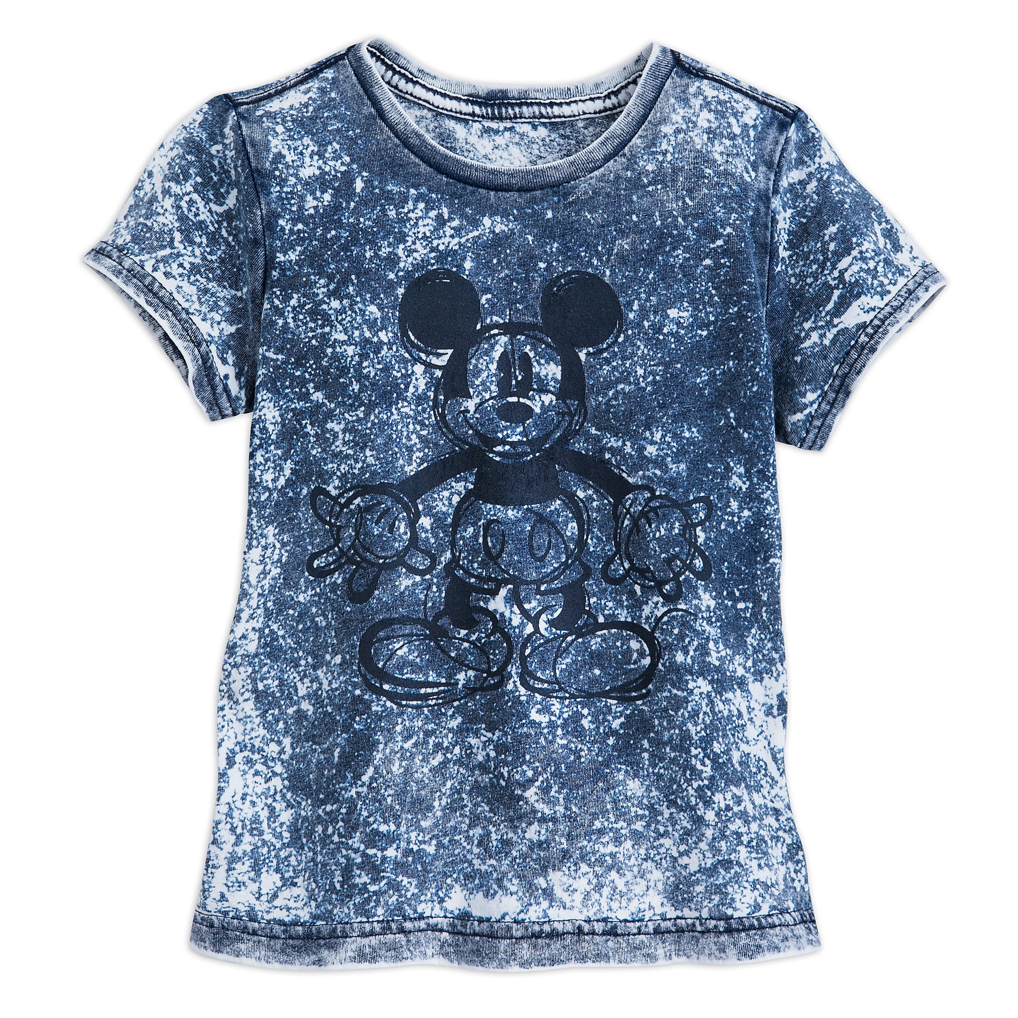 Disney Mickey Mouse Mineral Wash Cotton T-Shirt for Girls - Soft & Comfortable Kids Tee for Casual Wear, Playdates, and Everyday Outfits