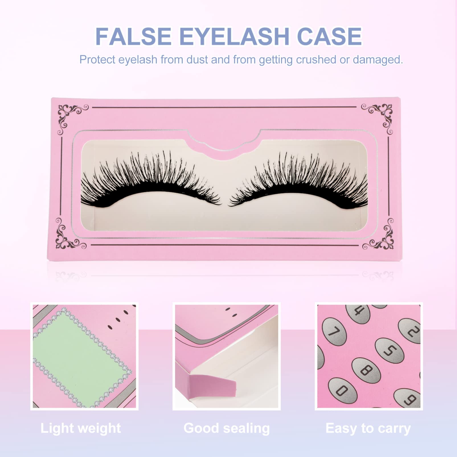 False Eyelash Case Organizer - 30pcs Empty Eyelash Storage Box for Makeup Display & Beauty Care | Pink Lash Packaging Holder for Women & Girls | Perfect for Salon, Travel & Home Organization