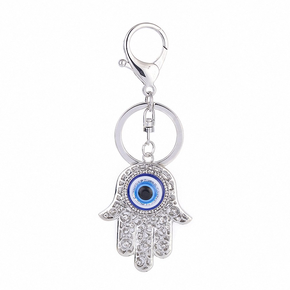 Evil Eye Hamsa Keychain - Lucky Amulet Pendant for Bags, Key Rings & Key Holders - Perfect for Travel, Home, and Personal Protection