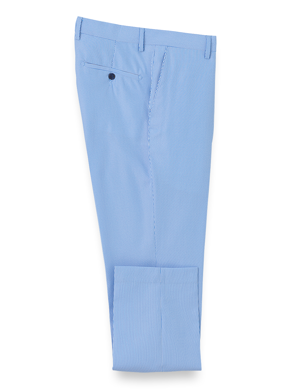 Stylish Blue Pinstripe Flat Front Pants for Men - Comfortable Office & Business Casual Wear