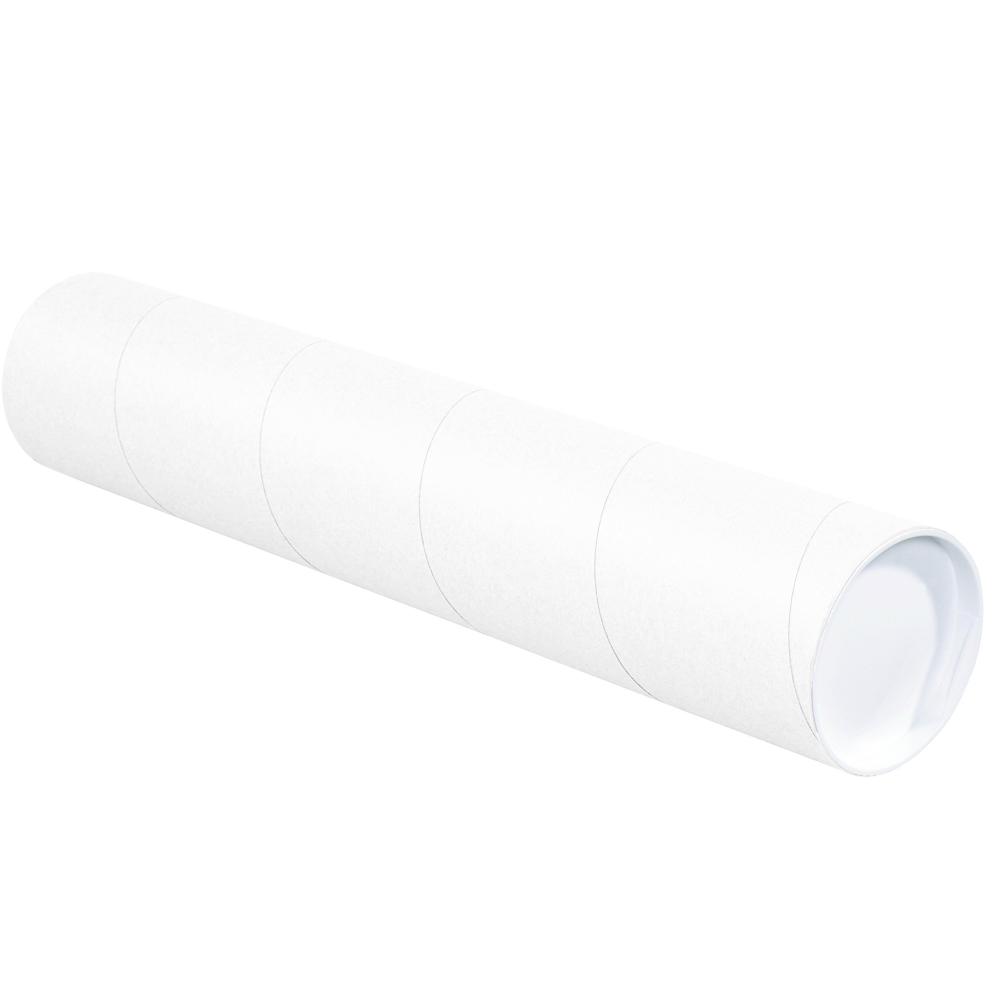Tape Logic TLP4030W White Mailing Tubes with Caps - 4