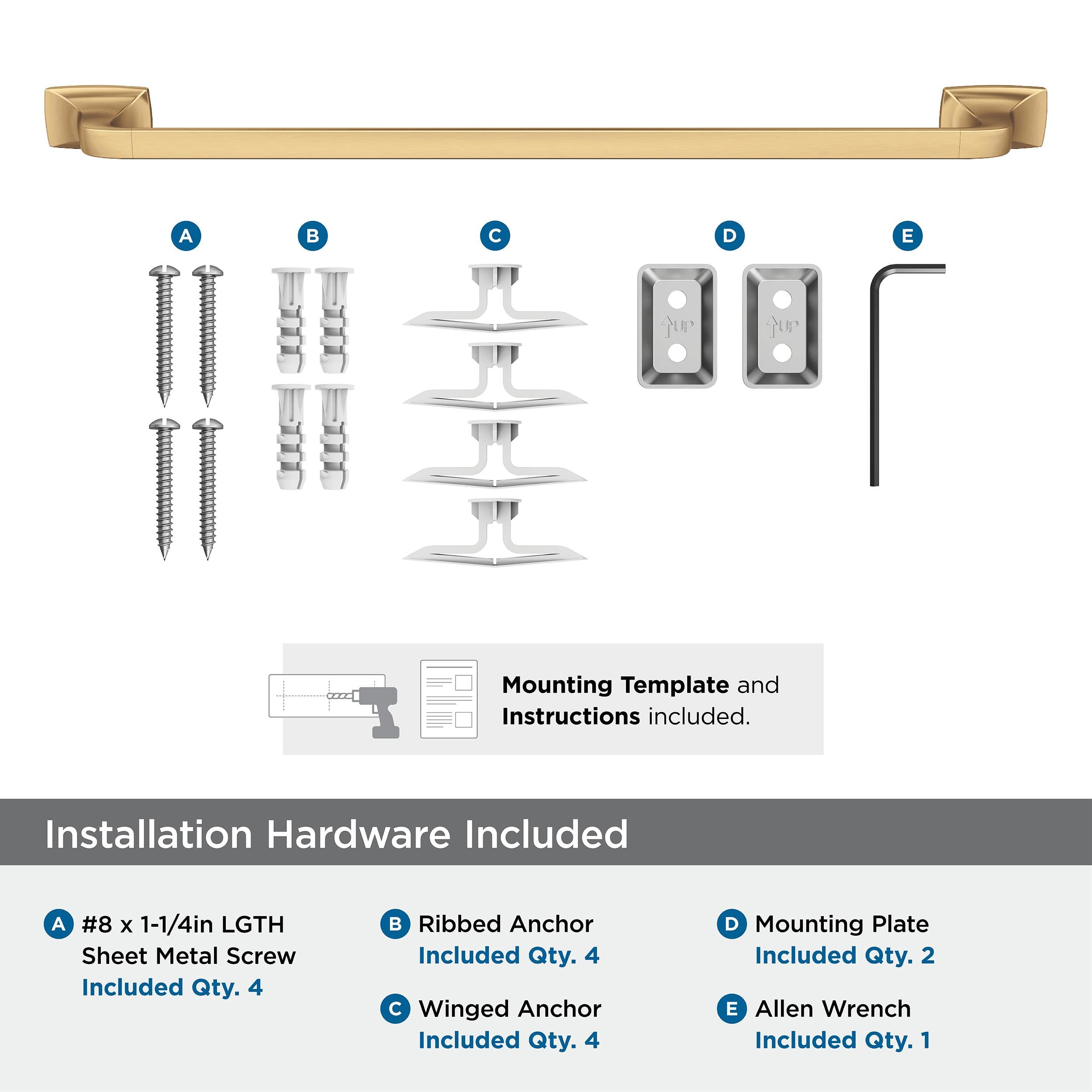 Amerock BH36014CZ 24 Inch Champagne Bronze Towel Bar - Modern Bathroom Towel Rack for Bath, Spa & Guest Rooms | Highland Ridge Collection | Durable Bath Hardware & Accessories