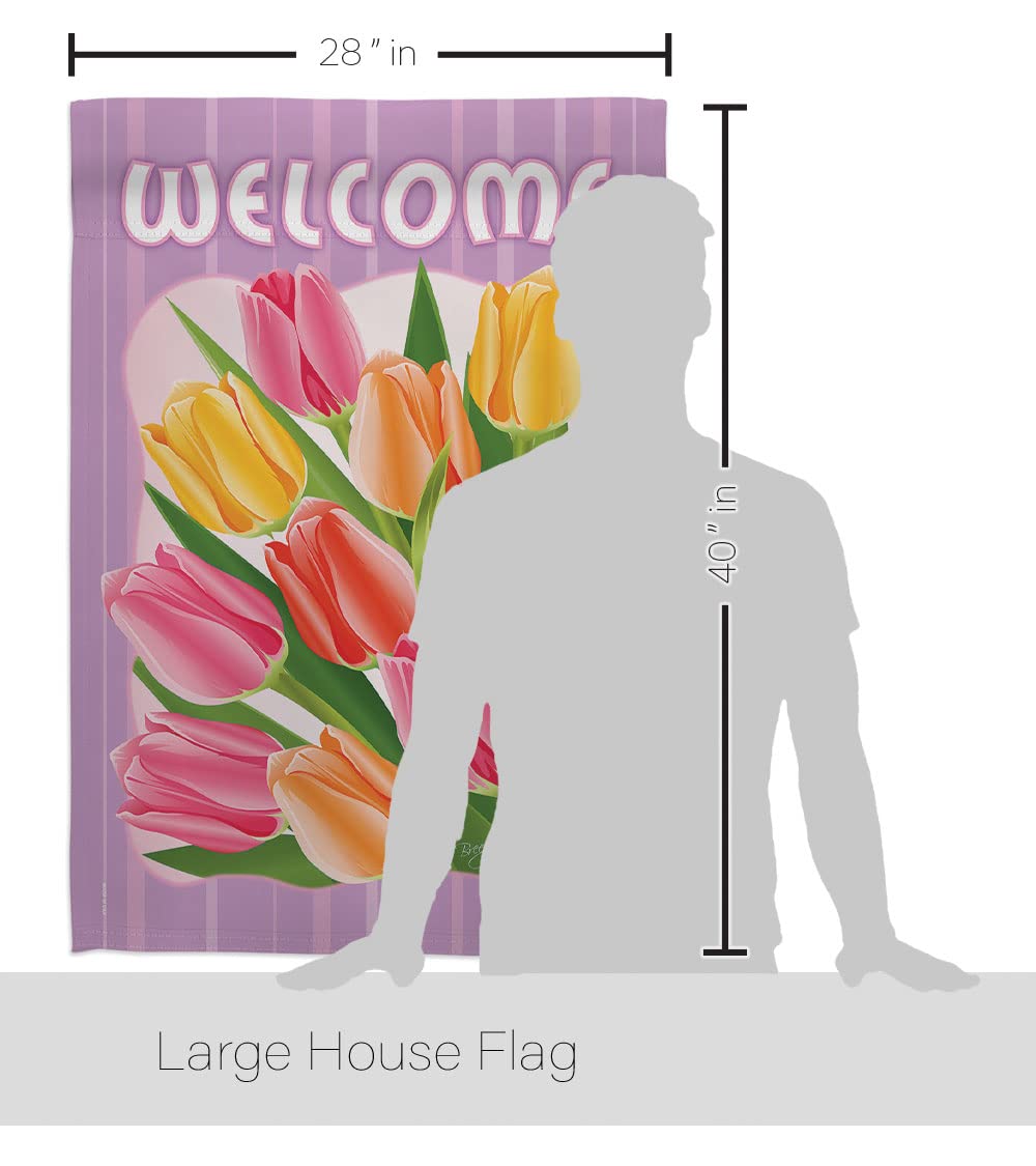 Tulips Spring Floral House Flag 28x40