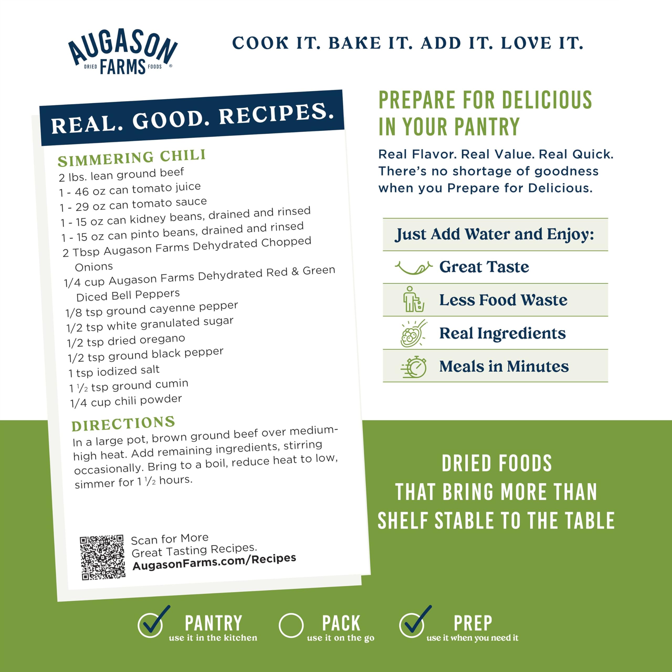Augason Farms Dehydrated Chopped Onions Can - 130 Servings | Emergency Food Storage & Survival Supplies | Perfect for Camping, Cooking & Everyday Meals