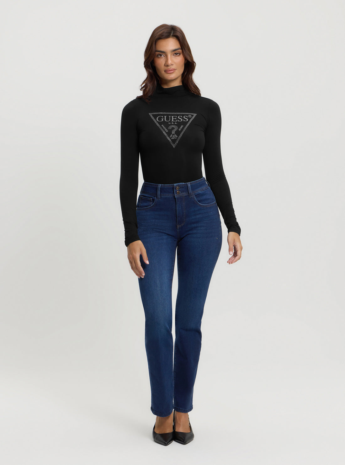 Eco-Friendly Black Evelyn Logo Bodysuit - Stylish & Sustainable Women's Fashion for Casual Wear & Layering