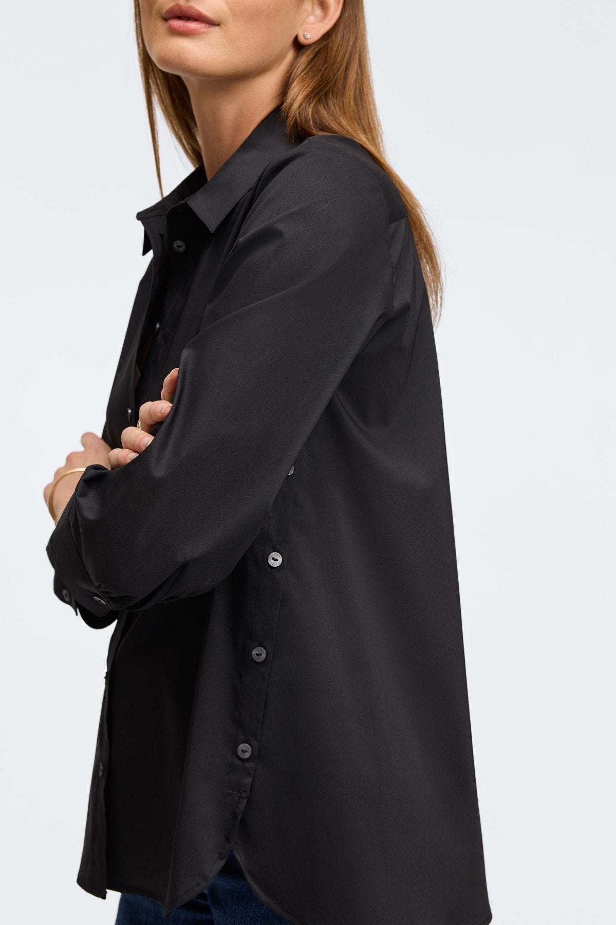 Juliet No Iron Stretch 3/4 Sleeve Blouse for Women - Wrinkle-Free Comfort Shirt for Office, Travel & Casual Wear