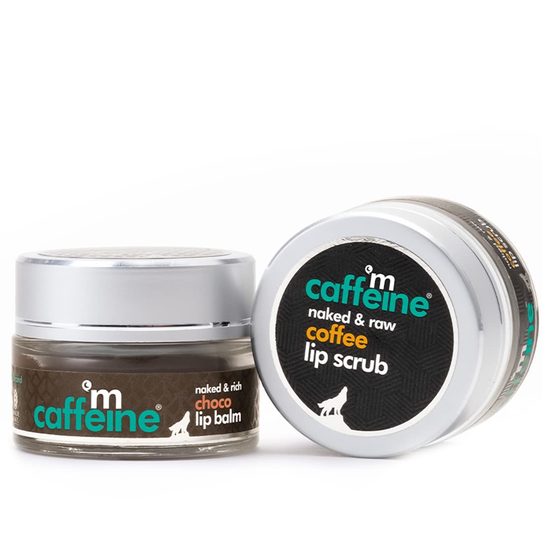 mCaffeine Coffee Lip Scrub & Chocolate Lip Balm Kit for Dark, Chapped & Pigmented Lips | 85% Dark Lips Reduction | 24H Moisturizing | 100% Vegan | Perfect for Night Care & Daily Lip Treatment