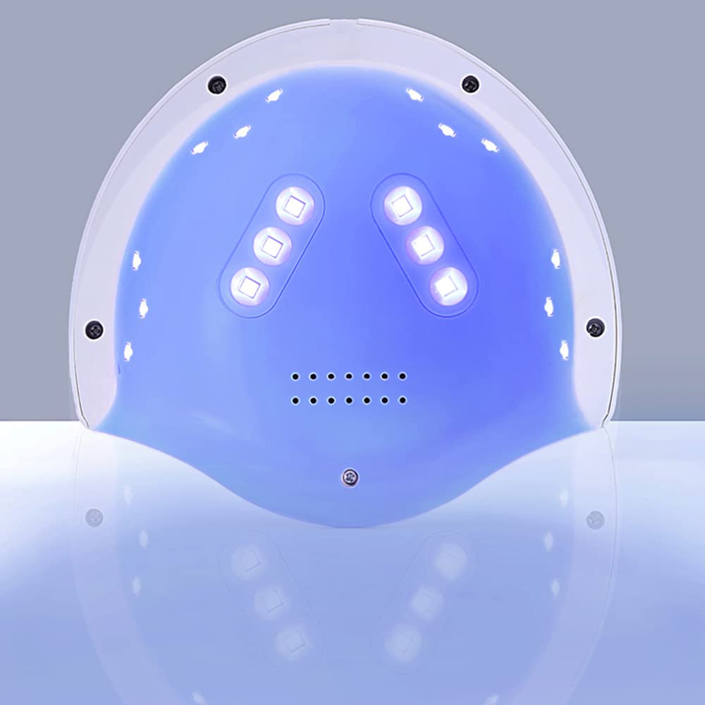 Professional 72W UV LED Nail Lamp with 18 Lamp Beads - Fast Drying Gel Polish Light for Salon & Home Use, 3 Timer Settings & Adapter Included (White) - Perfect for Manicures, Pedicures & Nail Art
