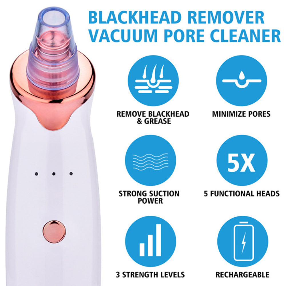Electric Blackhead Remover Vacuum Suction Tool - Pore Cleaner for Face & Nose - Perfect for Home Skincare & Spa Treatments