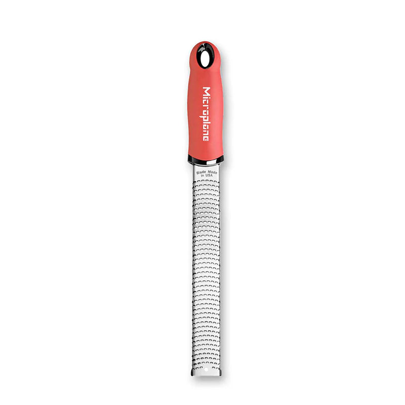 Microplane Premium Series Zester Grater - Lipstick Pink - Kitchen Gadget for Zesting Citrus, Grating Cheese & Chocolate - Perfect for Baking, Cooking & Garnishing