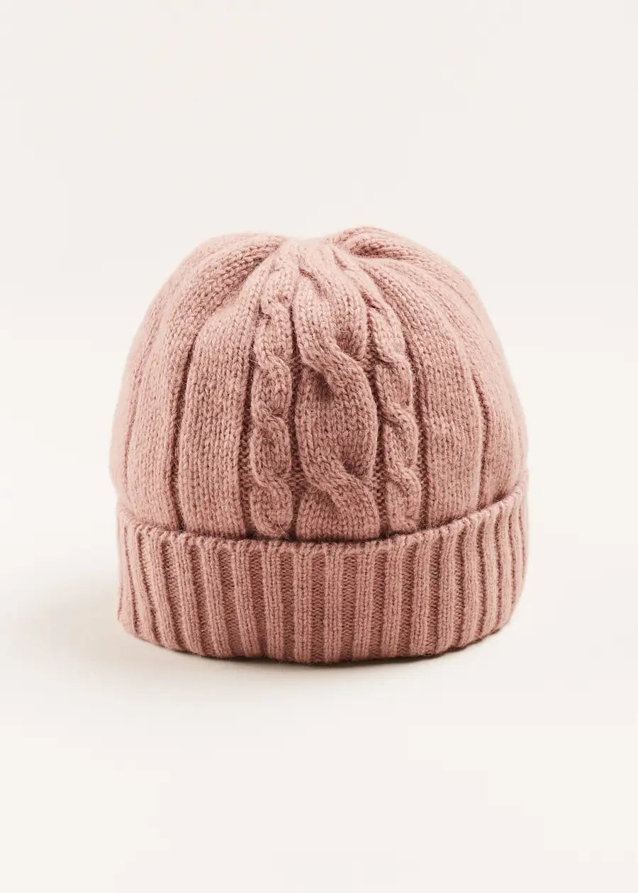Pink Cable Knit Beanie Hat for Women & Men - Soft Winter Warm Hat (Small & Large) - Perfect for Skiing, Snowboarding & Outdoor Activities