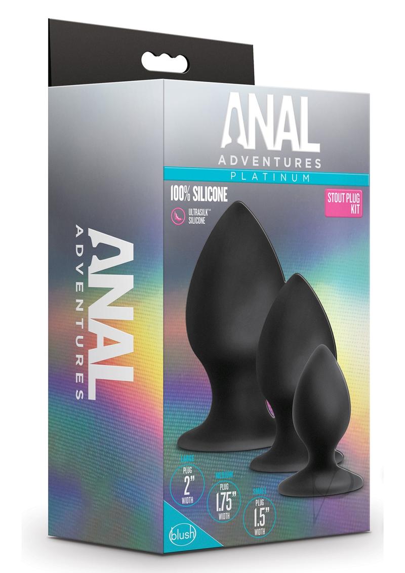 Premium Platinum Silicone Anal Plug Kit - 3 Piece Set (Black) for Enhanced Comfort & Pleasure - Perfect for Couples Play & Solo Exploration