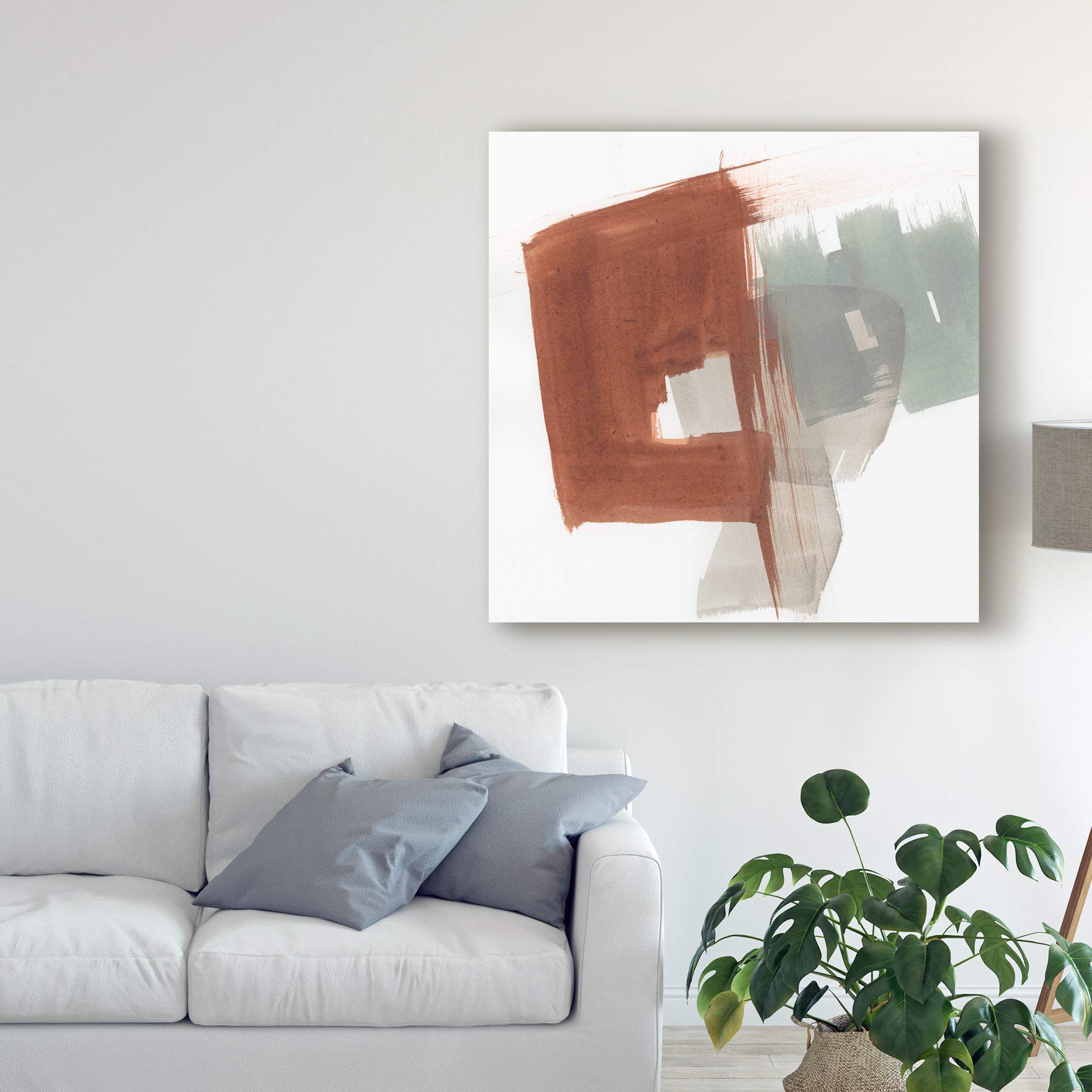 Jennifer Goldberger Earthy Gestures I - 18x18 Framed Wall Art Print, Modern Abstract Painting for Living Room, Bedroom & Office Decor