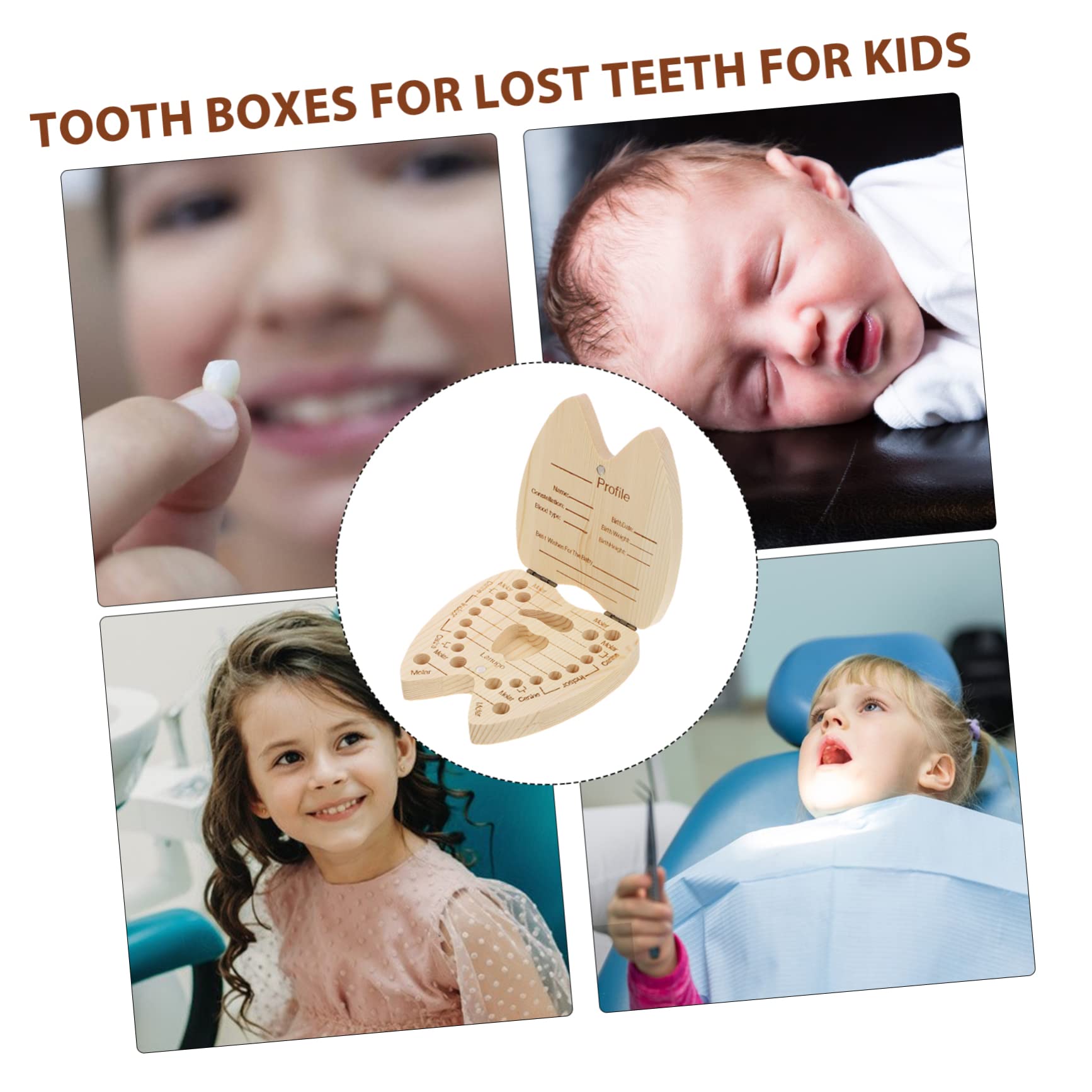 VICASKY Wooden Baby Teeth Storage Box - Portable Deciduous Tooth Holder & Memory Book for Kids - Perfect for First Lost Tooth Keepsake and Childhood Memorabilia Organization