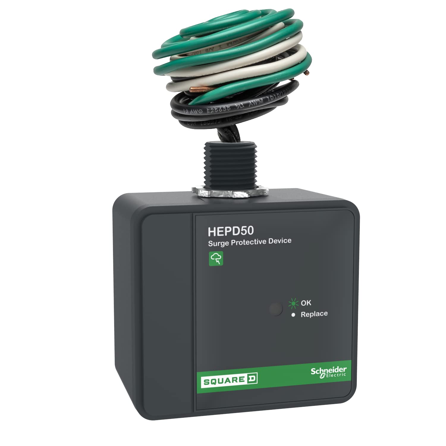 Square D by Schneider Electric HEPD50 Surge Protector - Whole Home Electronics Protection Device for TVs, Computers & Appliances - Safeguard Against Power Surges & Lightning Strikes
