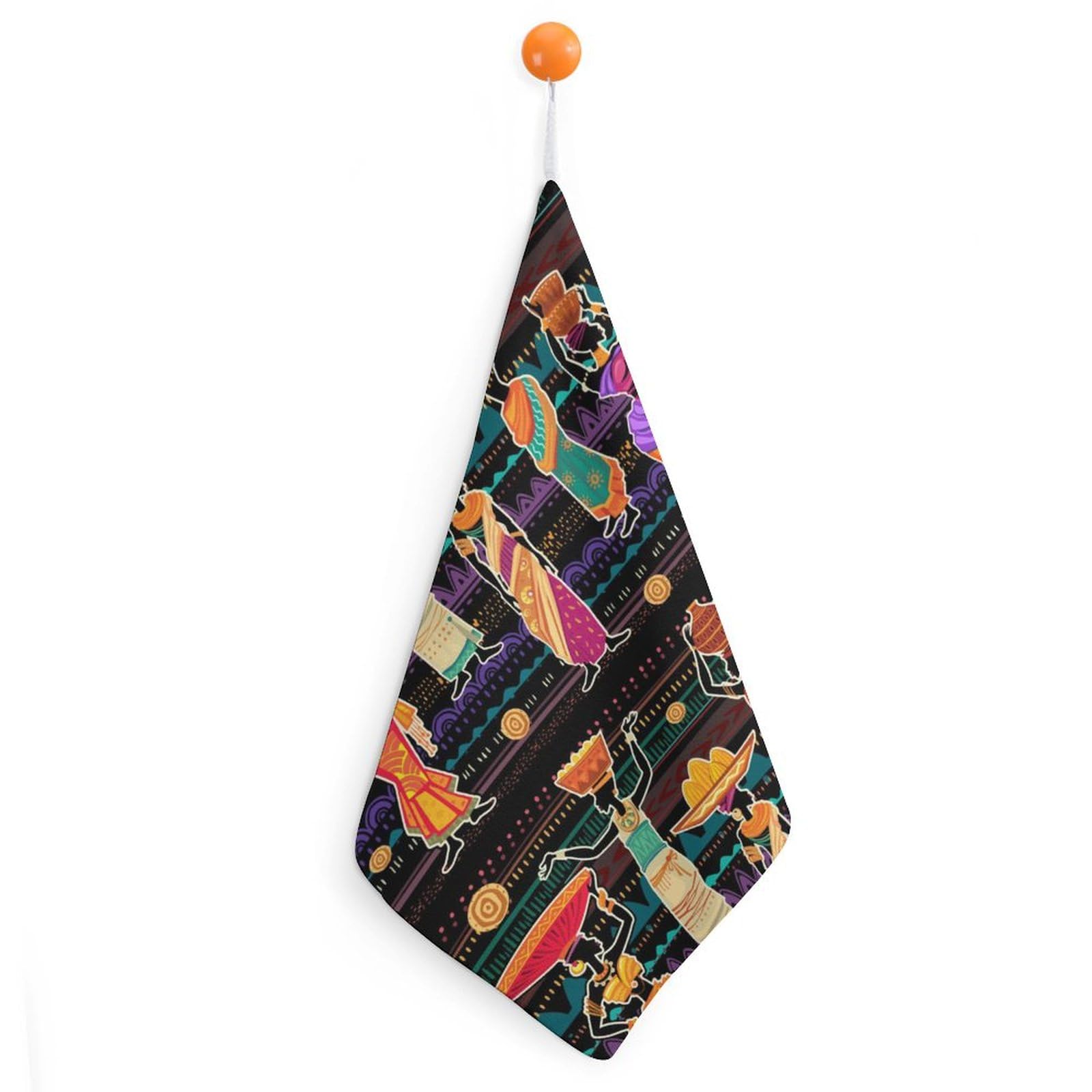 Premium African Women & Black Girls Soft Hanging Hand Towels - Super Absorbent Washcloths with Hanging Loop - Cute Handkerchief for Bathroom, Kitchen & Gym (1PC) - Ideal for Daily Use, Travel & Spa