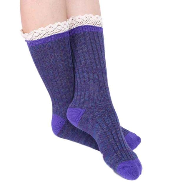 Women's Lace Crochet Knitted Stocking Leg Warmers - Soft Plush Socks with Decorative Trim for Running, Winter Fashion & Casual Wear - Cozy Footwear for Cold Weather & Stylish Outfits