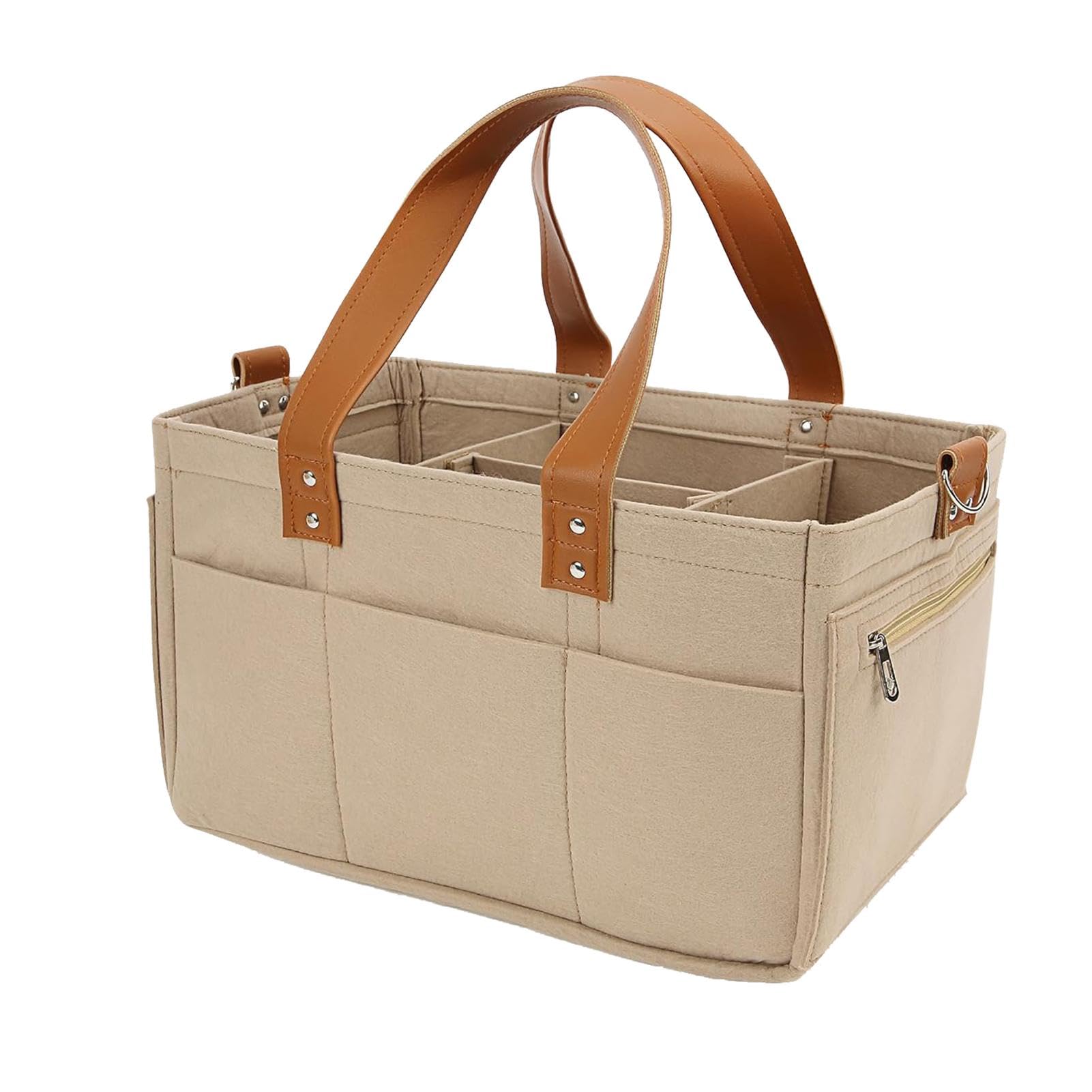 Large Capacity Felt Diaper Organizer Bag - Baby Travel Storage & Diaper Caddy for Moms | Perfect for On-the-Go Parenting, Daycare, and Family Trips
