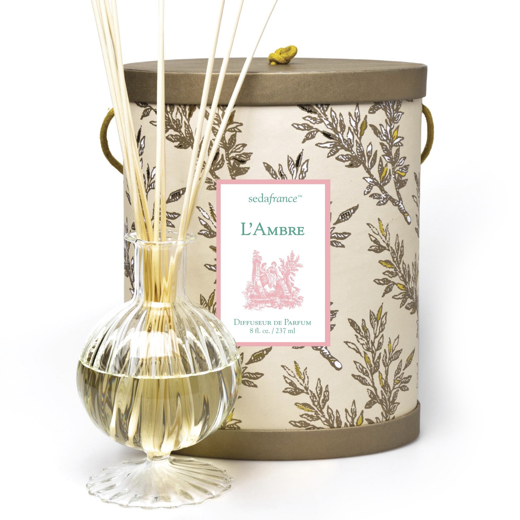 L'Ambre Seda France Essential Oil Diffuser Set - Aromatherapy Ultrasonic Humidifier for Home, Office, Yoga & Spa Relaxation