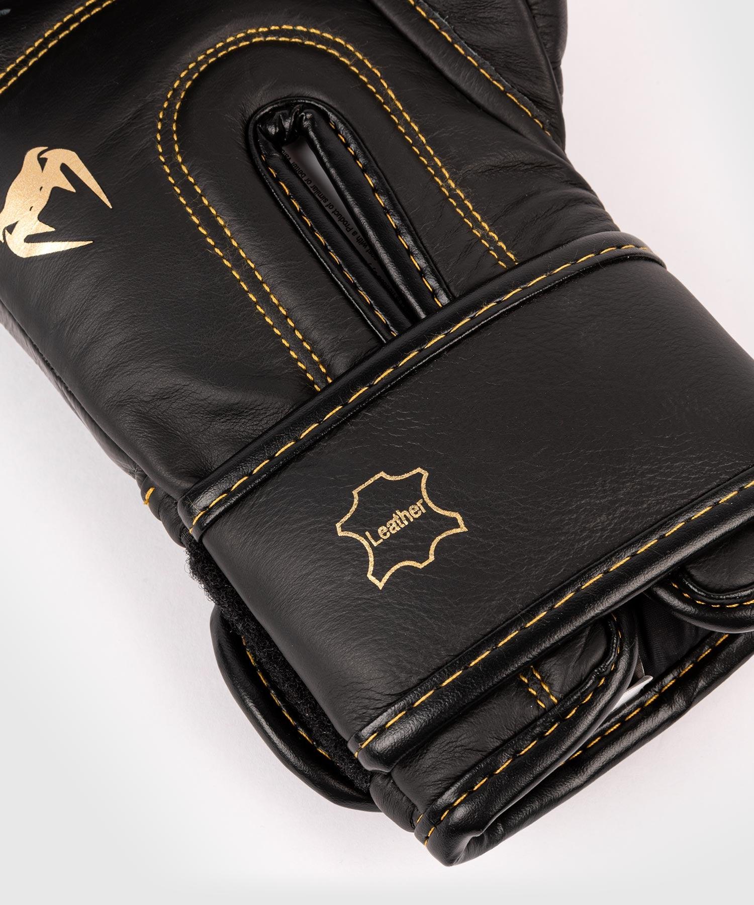 Venum Shield Pro Boxing Gloves - Professional Training & Sparring MMA Gloves with Velcro Closure (Black/Black Gold) - Perfect for Boxing, MMA, Kickboxing & Fitness Training