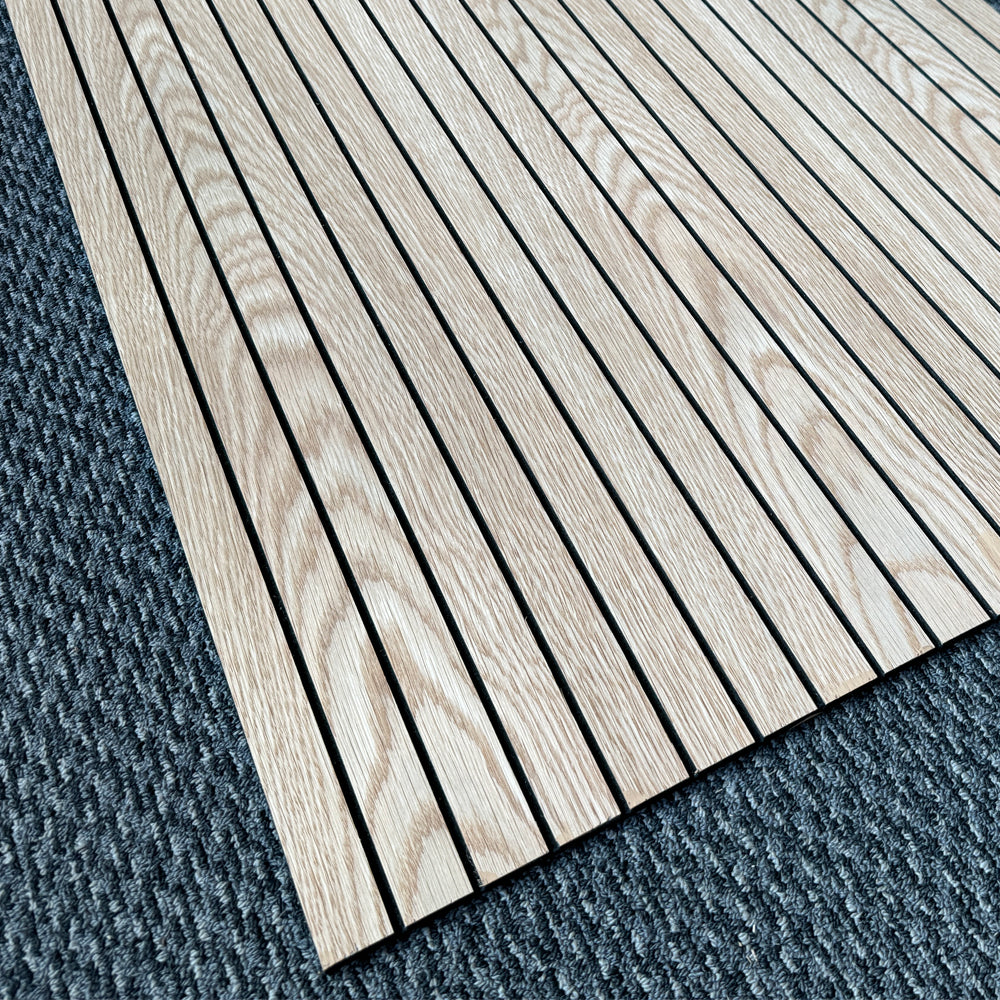 WOODFLEX Flexible Acoustic Wood Slat Wall Panel - Oak Veneer 2700mm x 600mm Slim Design for Home Theater & Office Soundproofing