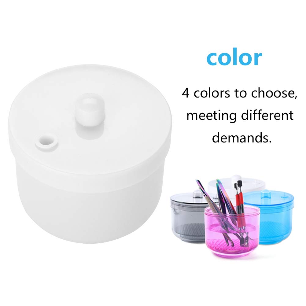 UV Nail Tool Sterilizer Box - Professional Manicure Disinfection Container for Nail Art Accessories | Portable Sanitizing Tray for Salon & Home Use | White Round Sterilization Case (Great for Nail Salons, Home Manicures & Travel Hygiene)