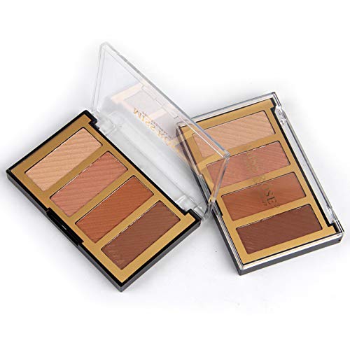 Miss Rose 4-Color Bronzer & Highlighter Makeup Palette - Contour, Highlight & Glow for Face & Body - Perfect for Everyday Makeup, Special Occasions & Professional Use