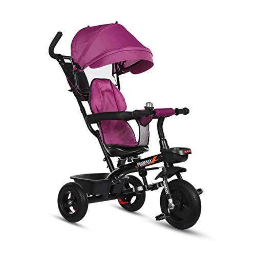 Best Kids Tricycle for 1-6 Year Olds - Multifunctional Baby Stroller with Rotating Seat & Storage Basket | Purple Toddler Bike for Outdoor Play, Park Rides & Learning to Pedal