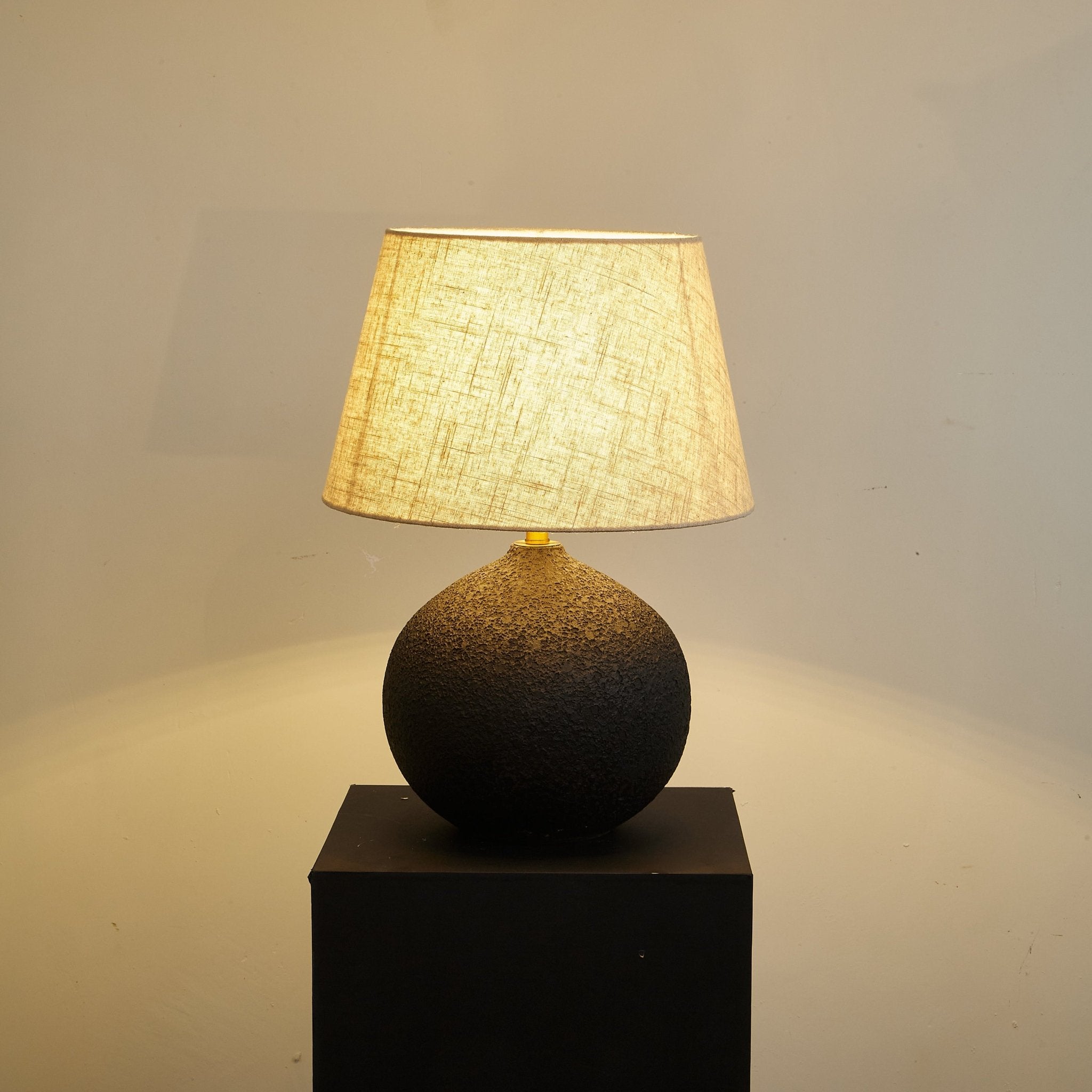 Terra Noir Textured Table Lamp - Modern Decorative Lighting for Living Room, Bedroom & Office - Perfect for Home Decor & Ambience