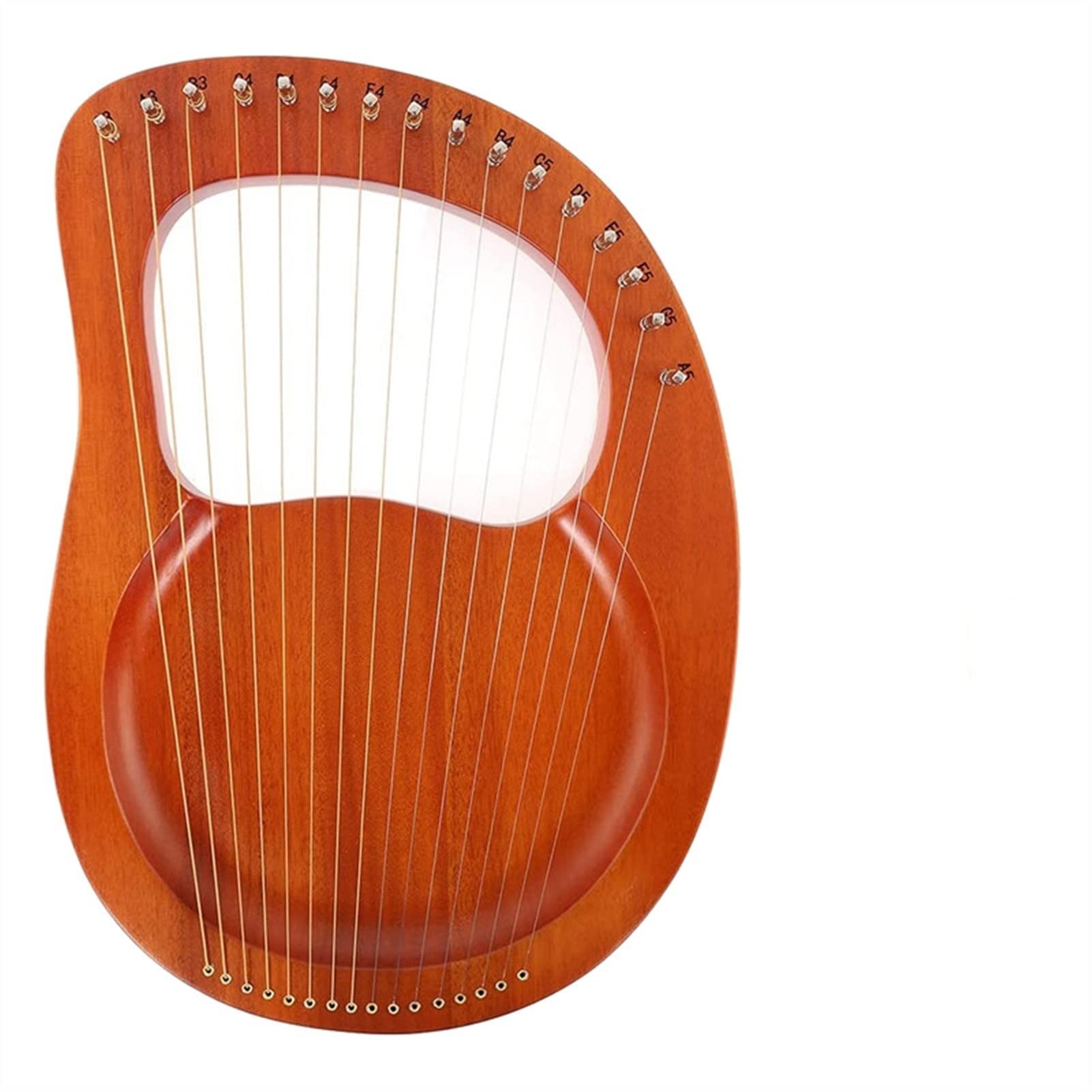 16 String Mahogany Lyre Harp with Tuning Wrench - Portable Mini Harp Instrument for Kids & Adult Beginners - Perfect for Home Practice, Music Therapy & Gift Giving