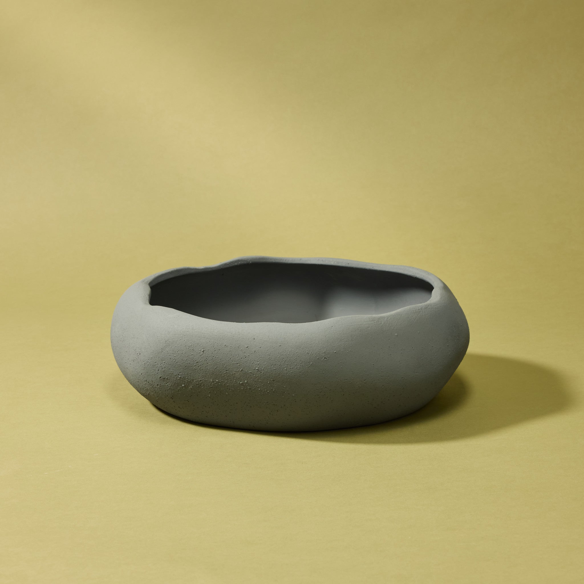 Lyon Organic Bowl Planter - 30cm Grey Ceramic Garden Pot for Indoor Plants, Succulents & Home Decor | Perfect for Living Room, Office & Balcony