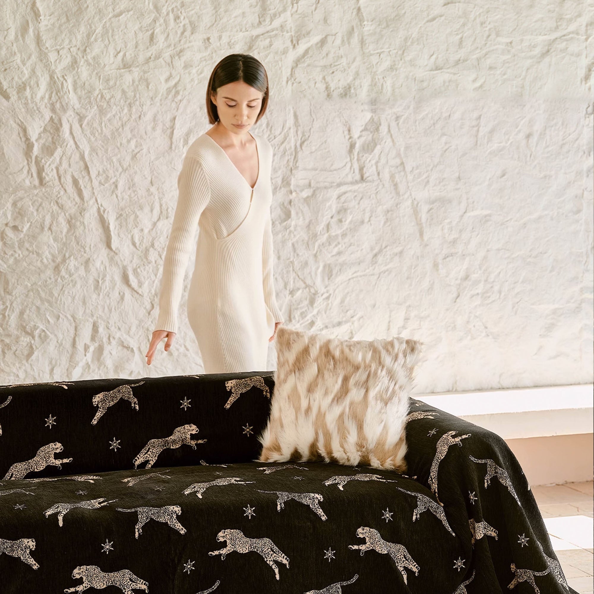 Wild Grace Chenille Sofa Cover - Soft, Durable Stretchable Couch Slipcover for Living Room, Home Decor & Pet Protection