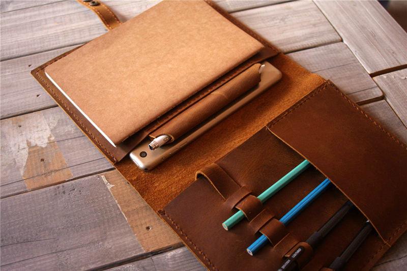 Personalized Brown Leather Padfolio Holder - Professional Business Portfolio Organizer with Notepad Pocket - Perfect for Meetings, Presentations & Office Use