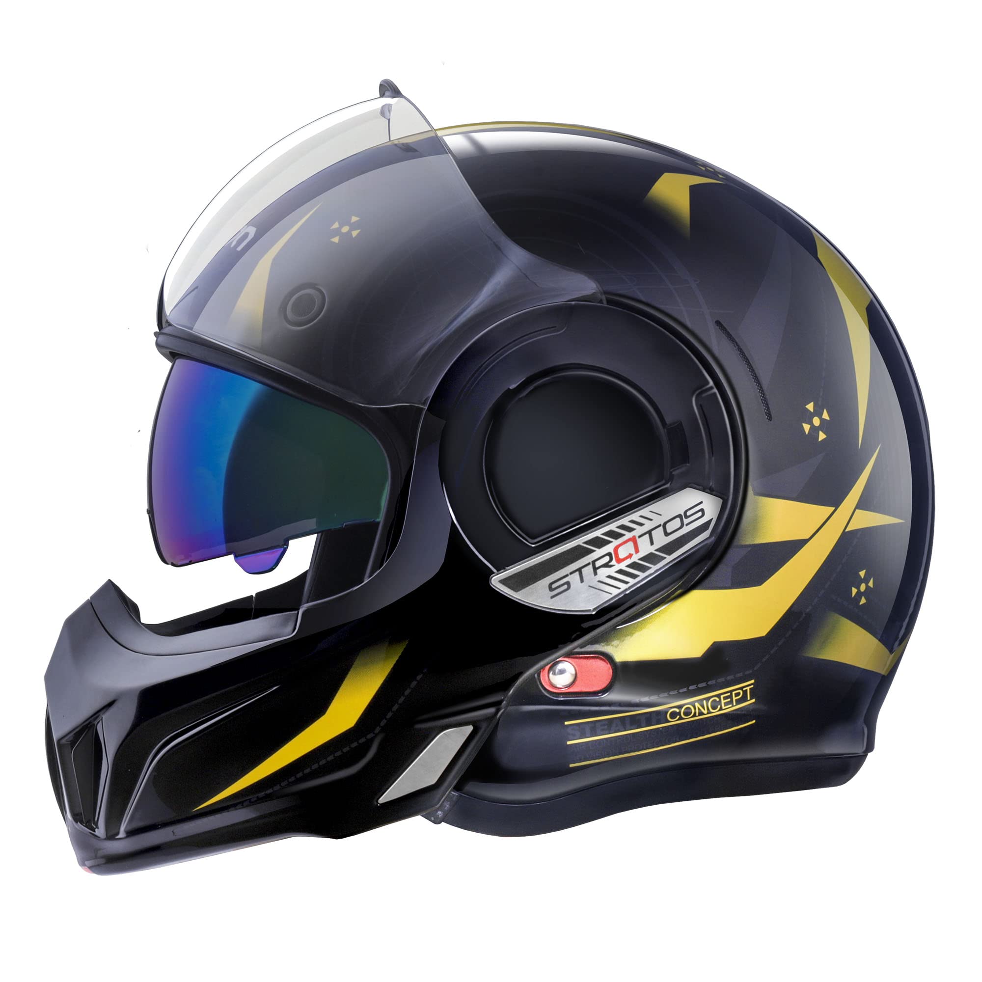 BEON DOT Approved Full Face Motorcycle Helmet - 180° Reversible Chin Guard Modular Pilot Helmet with Anti-Fog Dual Visors for Men & Women (S-XXL) - Ideal for Street Biking, Commuting & Long Distance Riding