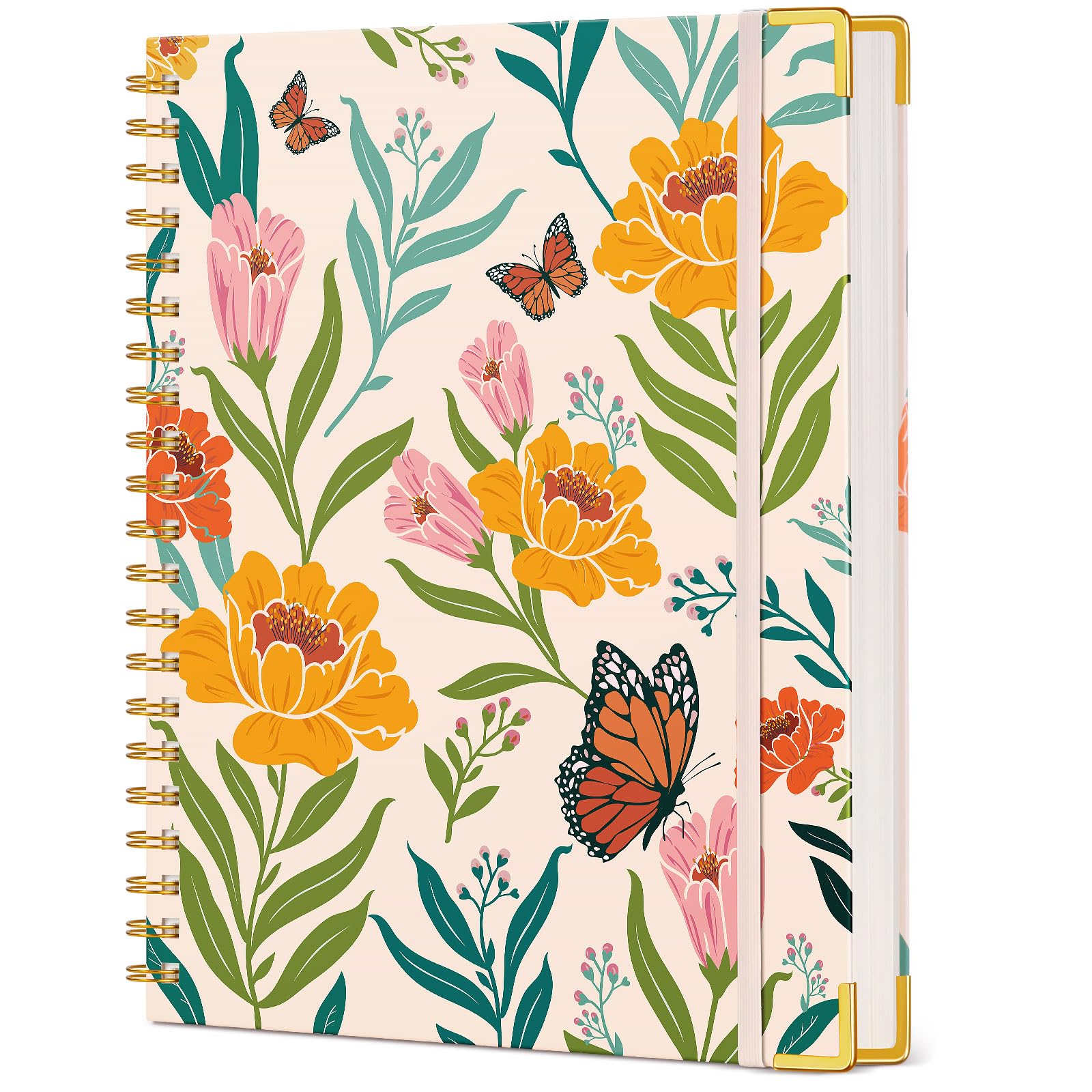 Premium Spiral Notebook for Women - 200 Pages Lined Journal, 8.5