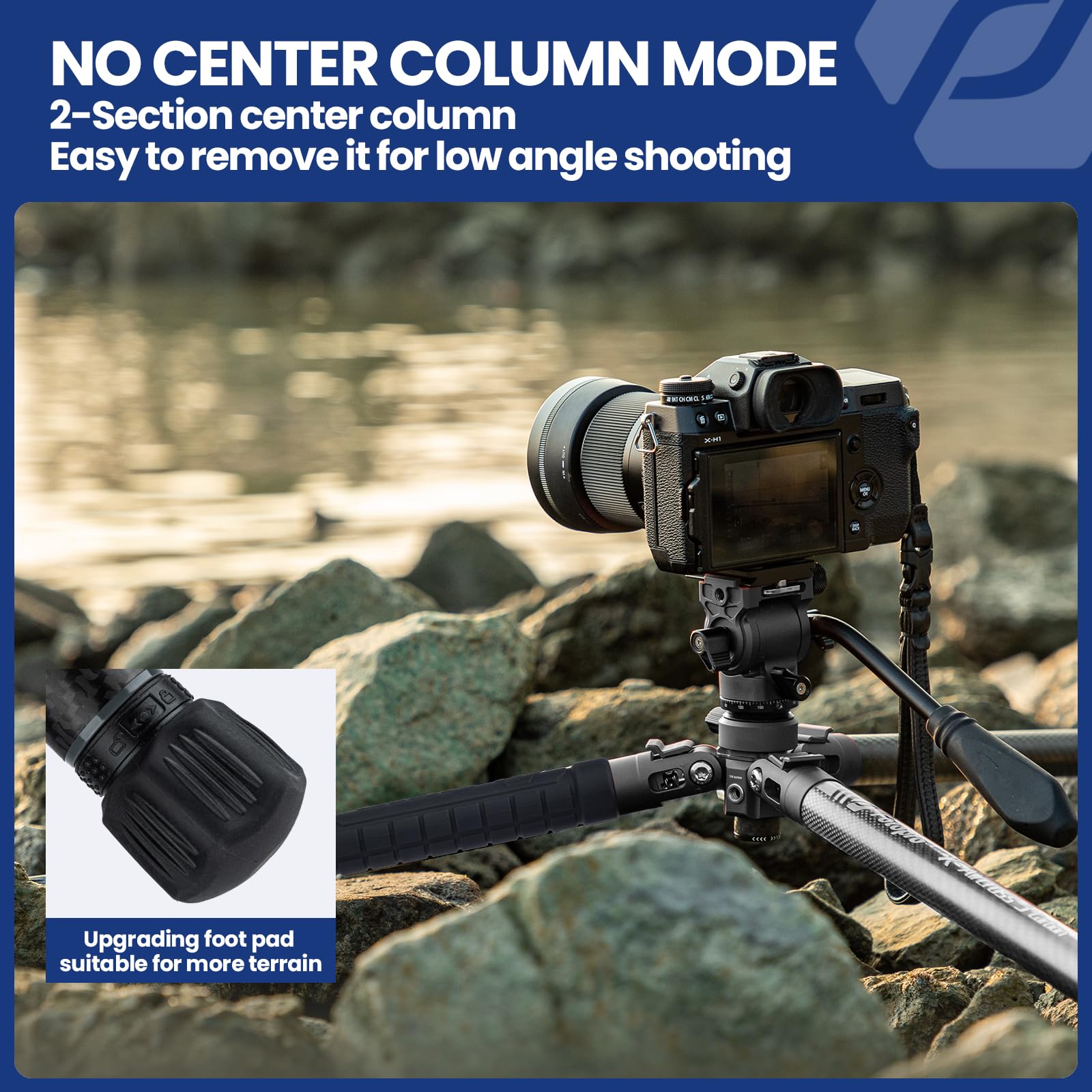 Fotopro 62 Inch Carbon Fiber Video Tripod - 2.27lbs Lightweight Travel Tripod with Fluid Head & Phone Clip - Professional DSLR Camera Tripod Supports 11lb Load - X-Aircross 3 Lite Video Grey - Perfect for Travel Vlogging, YouTube Videos & Outdoor Photography