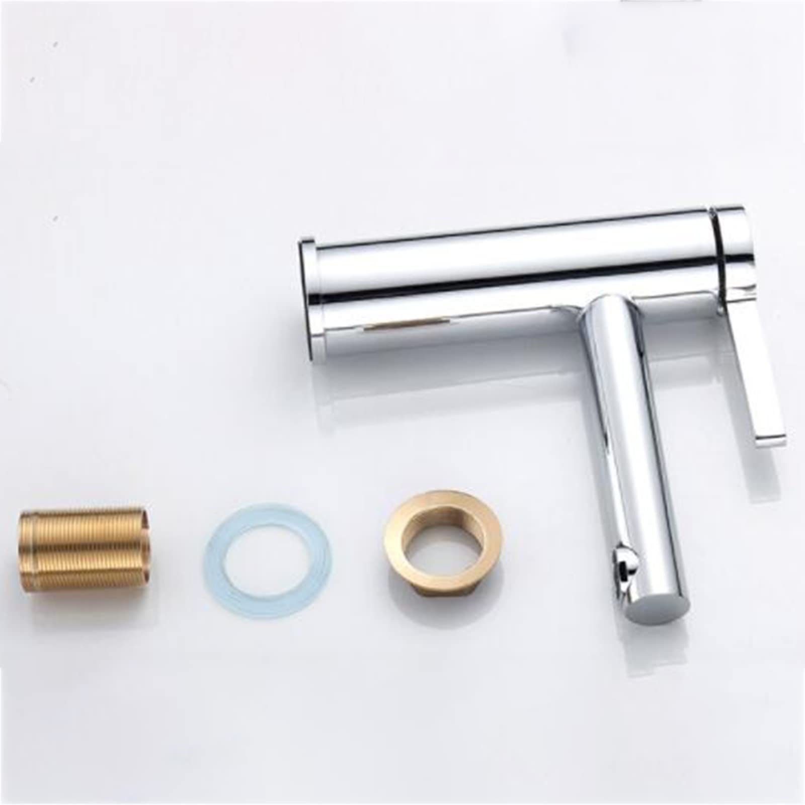 Premium Single Handle Bathroom Sink Faucet - Brass Basin Mixer Tap with Aerator - Hot & Cold Water Adjustable Chrome Plated Vessel Sink Faucet for Modern Bathrooms, Powder Rooms & Guest Baths