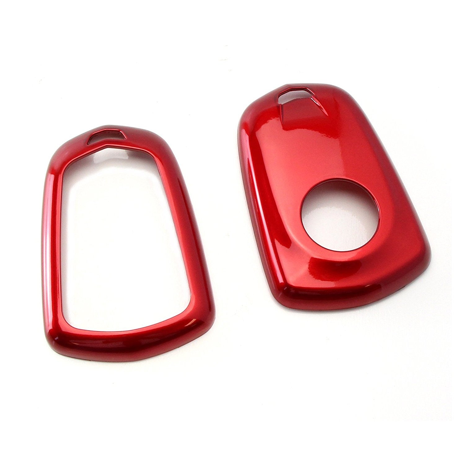 Premium Glossy Red Smart Key Fob Cover Replacement for 2015+ Cadillac ATS CTS XTS Escalade - Perfect Fit, Durable Protection (Ideal for Daily Use, Gifting & Car Enthusiasts)